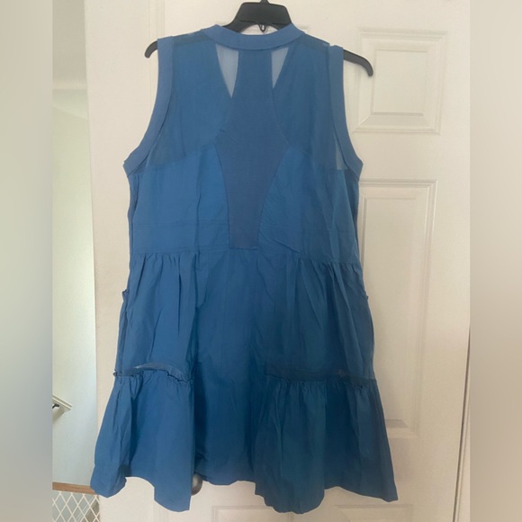 Blue Utility Dress with pockets - Picture 2 of 7